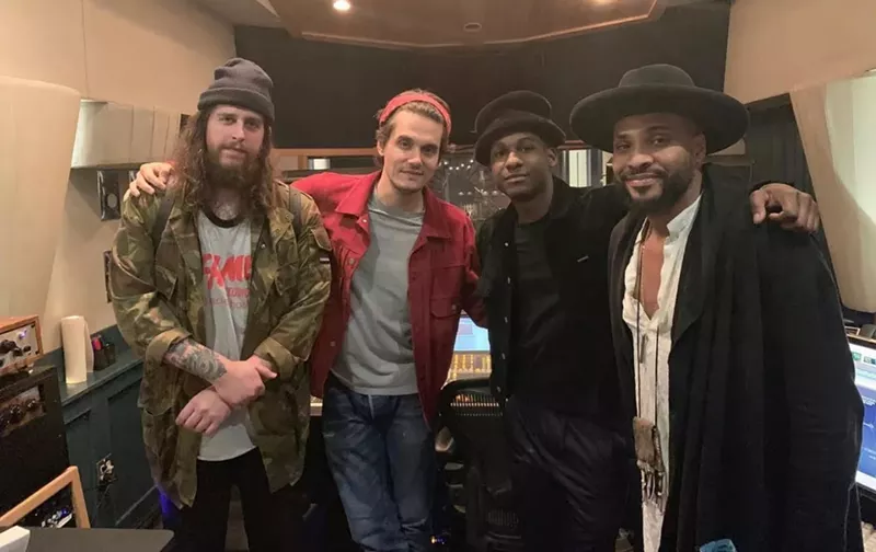 Image: Dream team. From left: Jason Burt, John Mayer, Leon Bridges and Keite Young.
