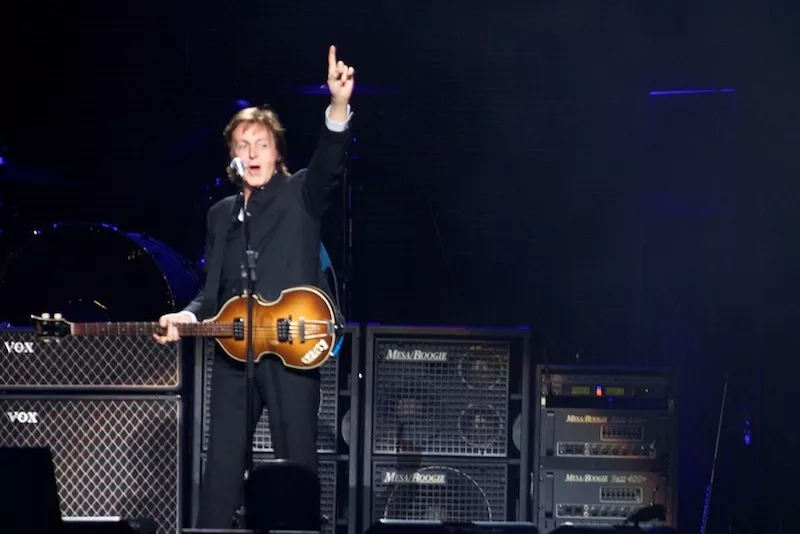 Image: Paul McCartney plays Tuesday night at the Dickie's Arena in Fort Worth.
