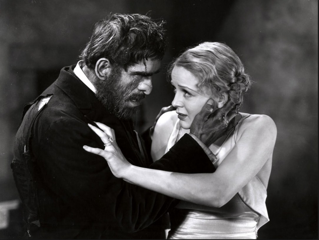 Boris Karloff (left) plays mute man-mountain Morgan and Gloria Stuart is the heroine he chases in James Whale’s impeccably atmosphericThe Old Dark House.