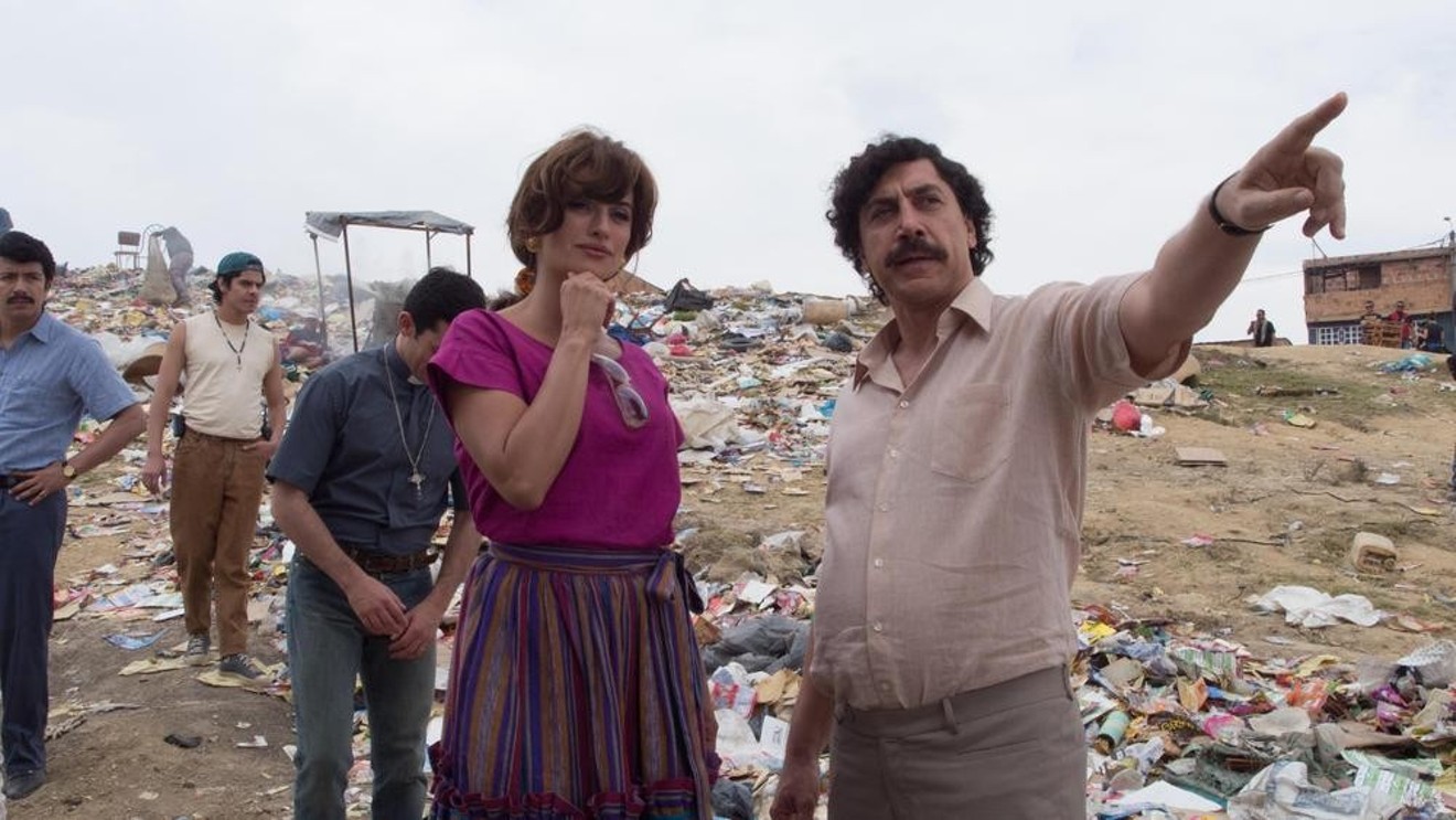 Javier Bardem (right) plays cocaine king Pablo Escobar and Penelope Cruz portrays television journalist Virginia Vallejo, the woman who is Loving Pablo in Fernando Leon de Aranoa’s drug-life biopic.