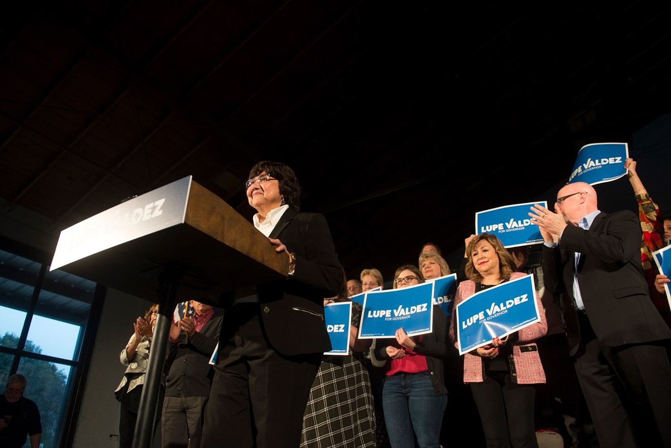 Lupe Valdez announces her gubernatorial campaign in Oak Cliff earlier this year.