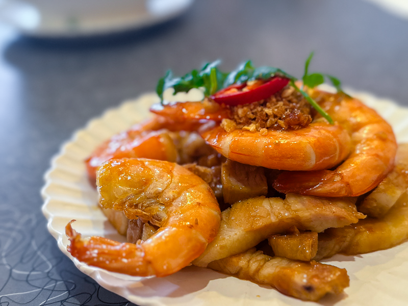 Image: Tôm ran thit ba roi: braised shrimp with pork belly