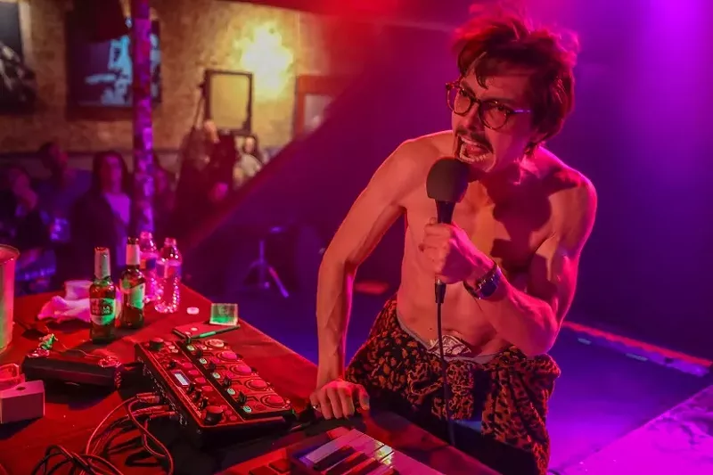 Image: Marc Rebillet has moved on from Dallas to New York City, but he's just as prone as ever to perform shirtless.