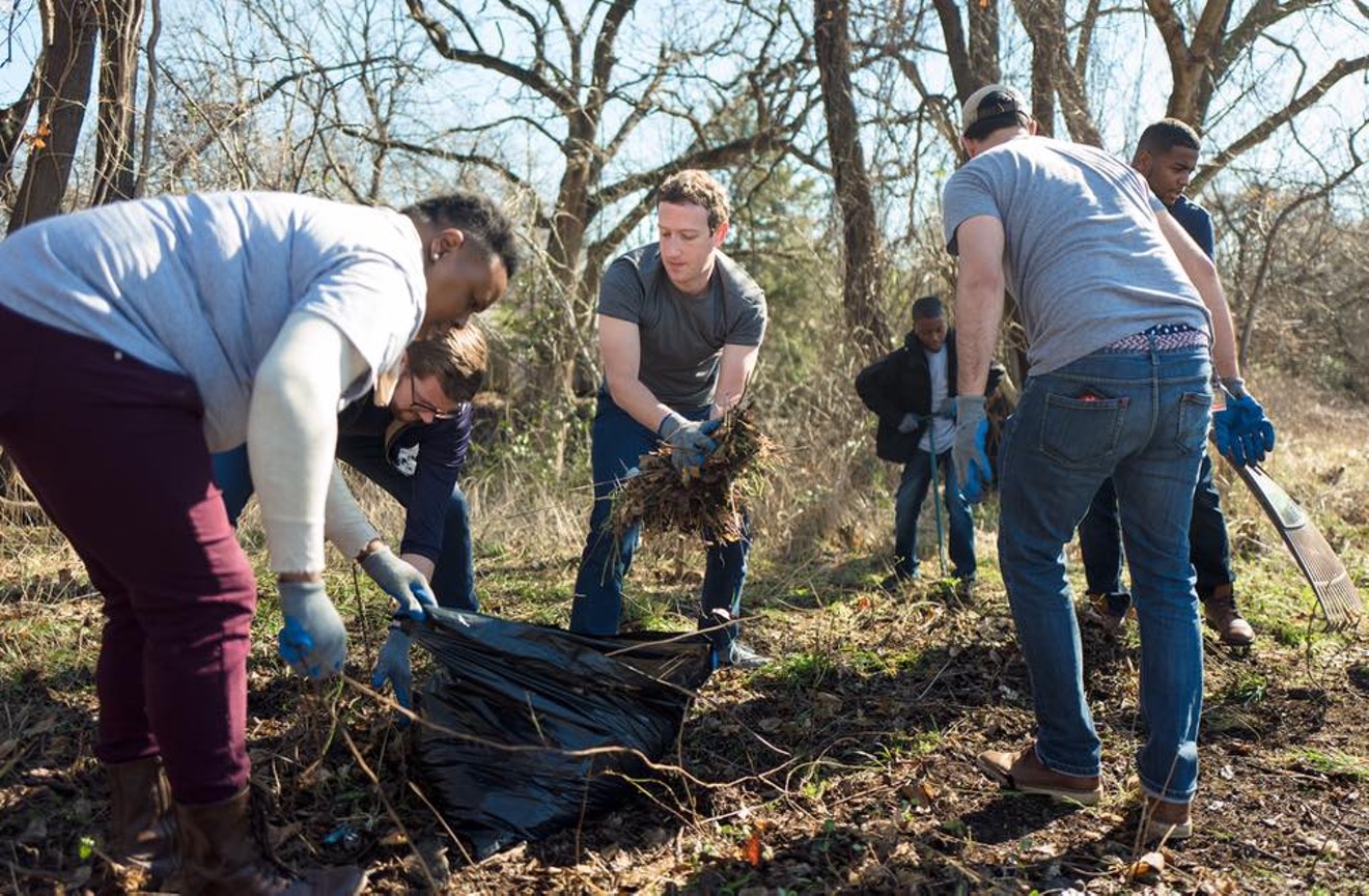 Mark Zuckerberg spent the day building a fruit and vegetable garden in Oak Cliff.