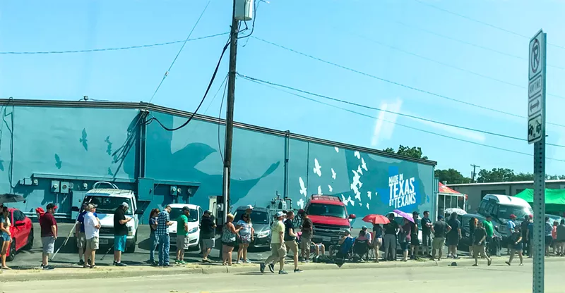 Image: The line grew quickly at Martin House Brewing Co. on Saturday, Aug. 17, for the release of its pickle beer.