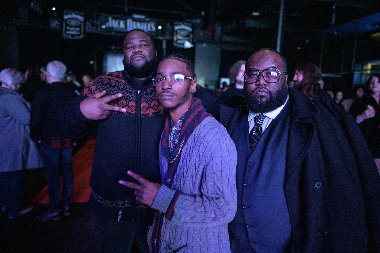 DQ Hampton (middle) at the Dallas Observer Music Awards, is a past winner of Master of the Mic.