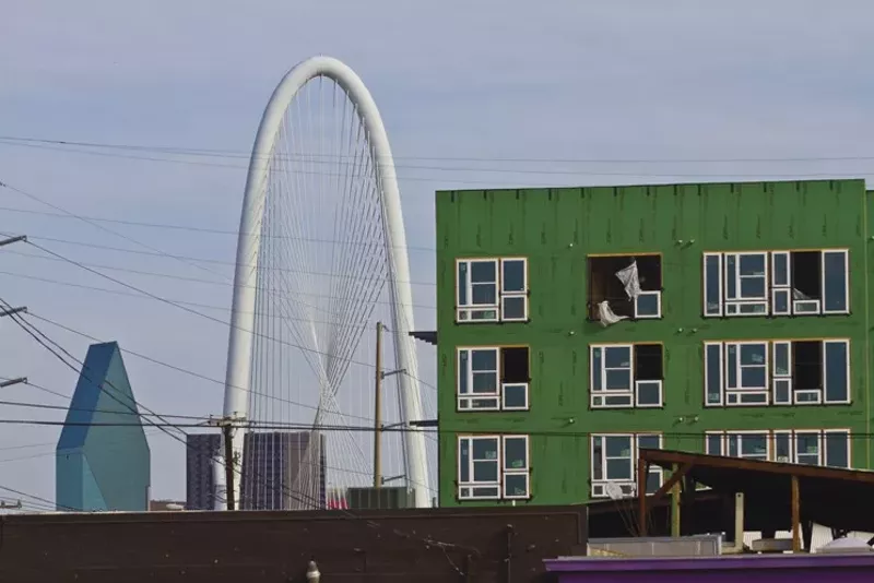 Image: Rapid gentrification spurred by construction of a new ornamental bridge has driven up land values in West Dallas dramatically in the last year.