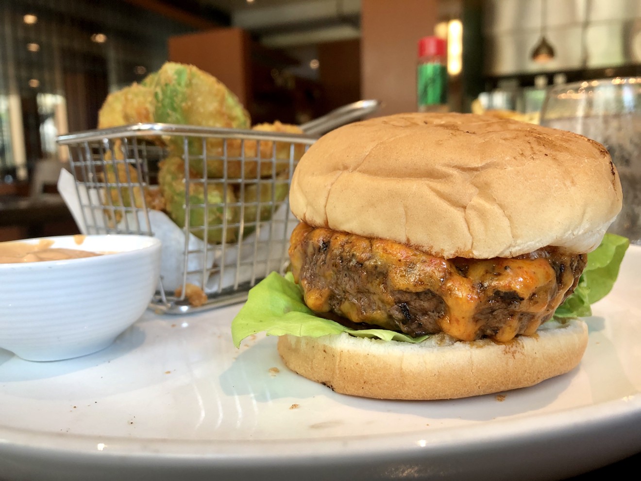 The pimento cheese burger makes for the perfect midday brunch.