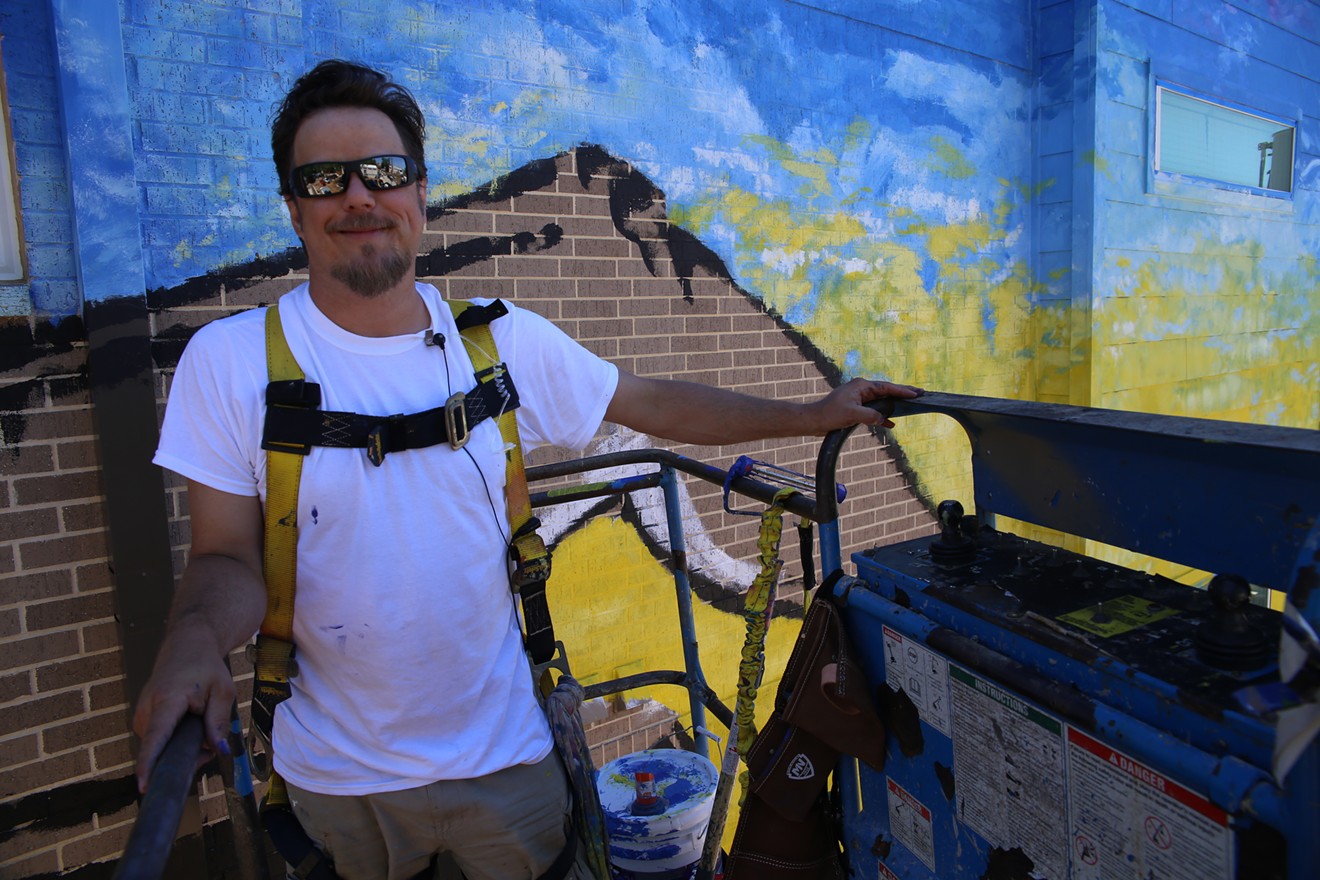 John Bramblitt says his latest mural in the Bishop Arts District will be his best one yet.