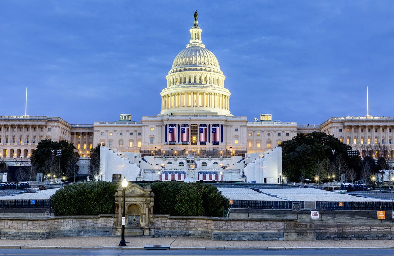 The U.S. Capitol Building prepared to inaugurate Trump.
