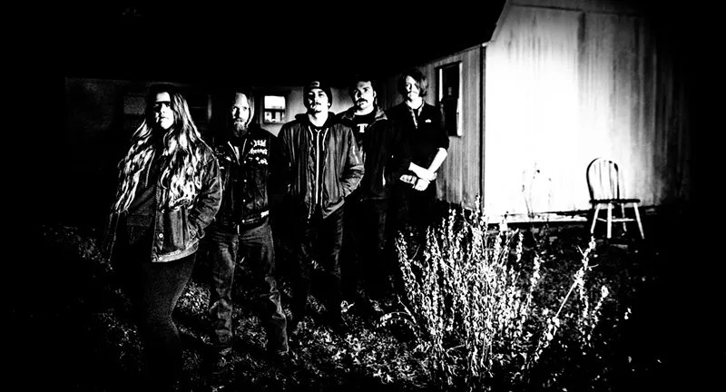 Image: Couple Katie Puryear and Hayden Kirkby are on the far left.