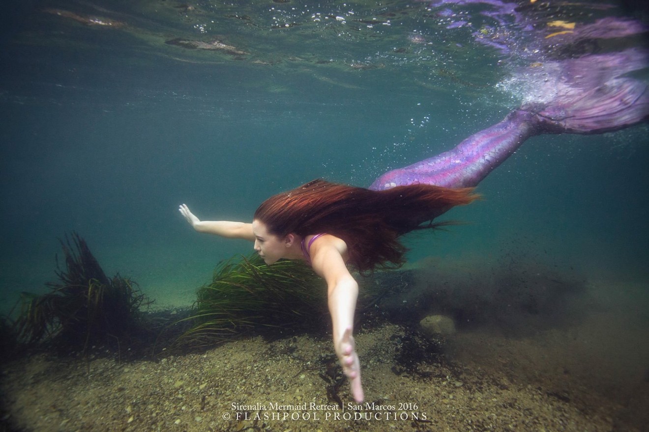 High school student Chelbi Pena has an unusual summer job: pretending to be a mermaid.