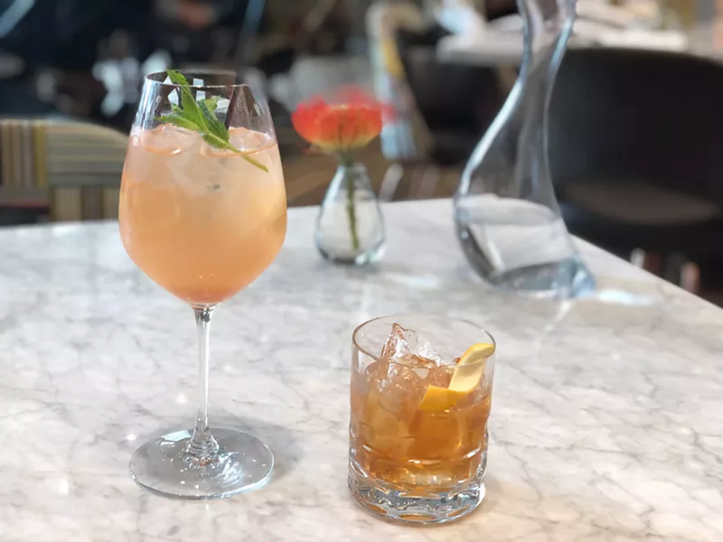 Image: Mirador is still tweaking their brunch cocktail menu, which is why we went through a couple of sangria options. But the bourbon and clove ($14, right) is one they should keep.