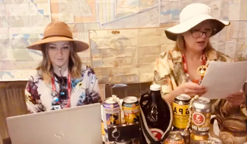 Image: The hosts of 3 Nations Brewing's virtual trivia
