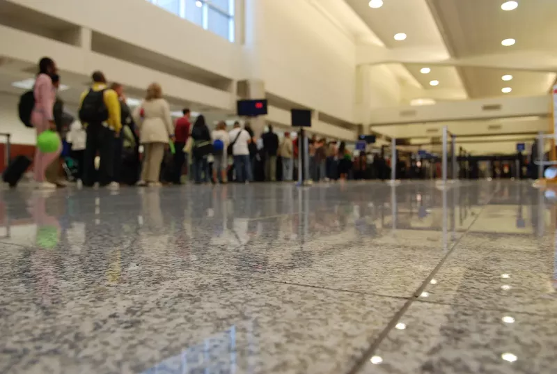 Image: A security line at Hartsfield-Jackson Atlanta International Airport.