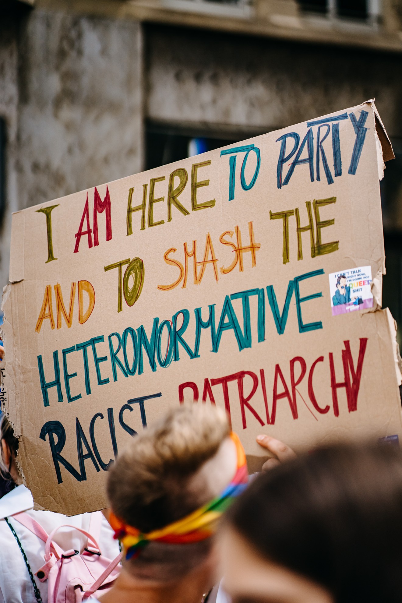 Pride sign at 2021 event in Stuttgart, Germany