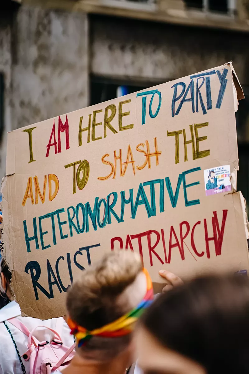 Image: Pride sign at 2021 event in Stuttgart, Germany