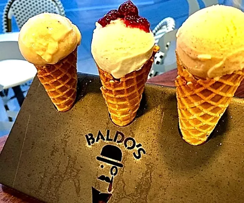 Image: Baldo's mini cone flight is a commitment-phobe's dream: sample flavors like salted caramel, winter spruce and cinnamon cayenne without buying the whole cow.