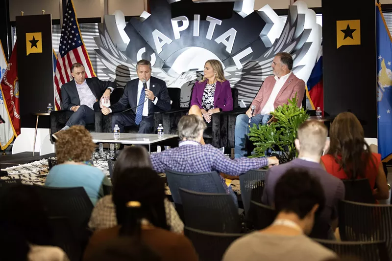 Image: Representatives Brian Harrison (with microphone), Shelley Luther (center) and Mitch Little (far right) were pinpointed by Texas Monthly for their contributions, or lack thereof, during the 89th Legislative Session.