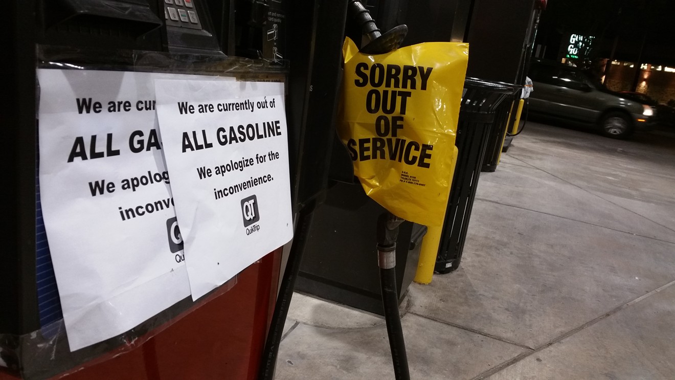 Staff of a QuickTrip in East Dallas say they don't expect gas to be delivered to their store for a week. Other QTs in Dallas are supplied but thick with desperate drivers.