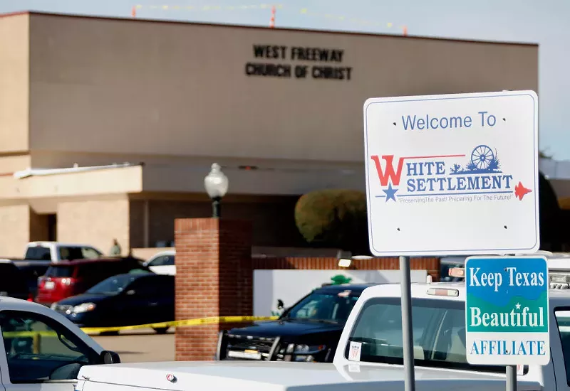 Image: A gunman at West Freeway Church of Christ in White Settlement was killed by an armed church security officer after he opened fire during Sunday services on Dec. 29. Churches in North Texas are looking at their security plans in light of that shooting, as well as the 2017 deadly church shooting in Sutherland Springs.