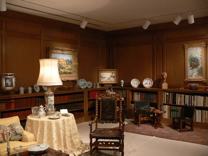 Image: The Wendy and Emery Reves collection is also given as an example of museums’ eagerness to acquire; in 1985, the DMA reconstructed five rooms from the Reves’ home in France for its display, at Wendy Reves’ insistence.