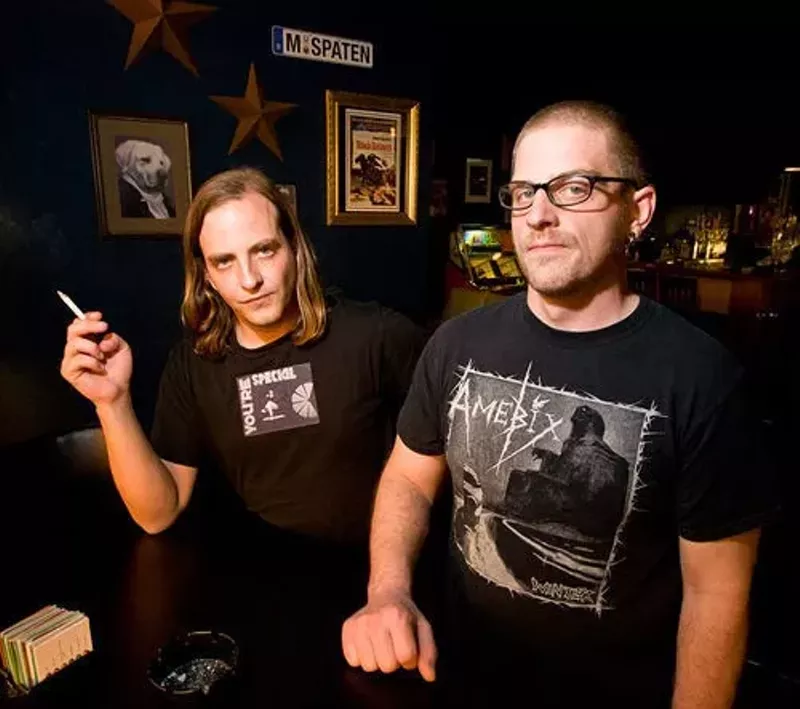 Image: Daron Beck (left), shown here with Pinkish Black bandmate John Teague, died on Thursday.