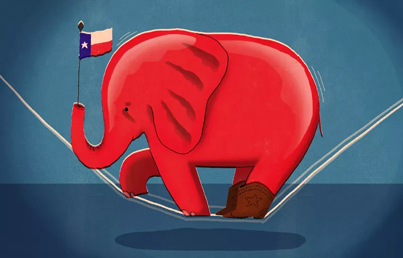 Image: republican elephant texas flag