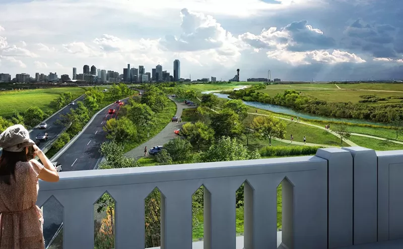 Image: A view of the great Dallas toll road that never happened, the Trinity toll road.