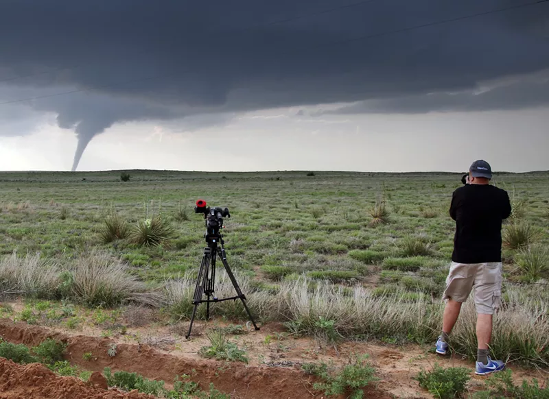Image: Martin Lisius, seen here in Forgan, Oklahoma, is a legendary storm chaser.