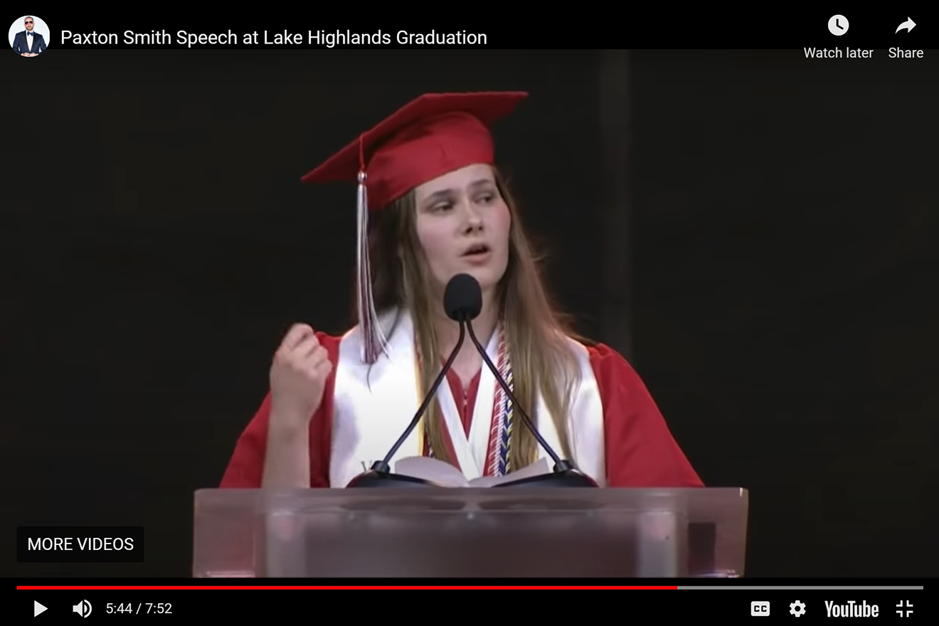 Lake Highlands High School valedictorian Paxton Smith condemned Texas' latest anti-abortion law.