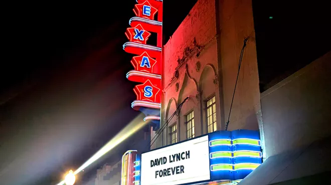 The Texas Theatre's marquee