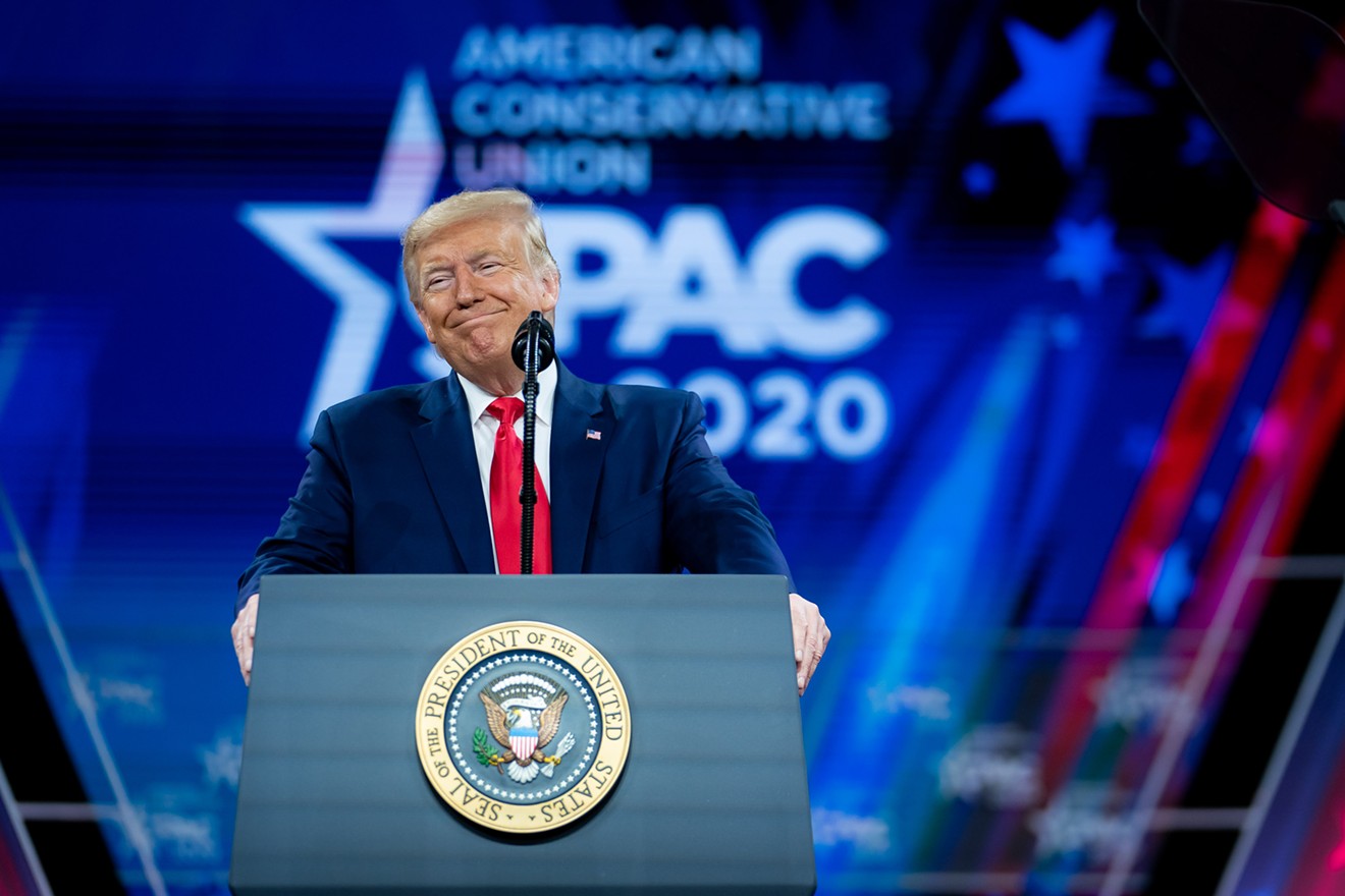 In this stock image, then President Donald Trump delivered remarks at the annual CPAC conference in 2020.