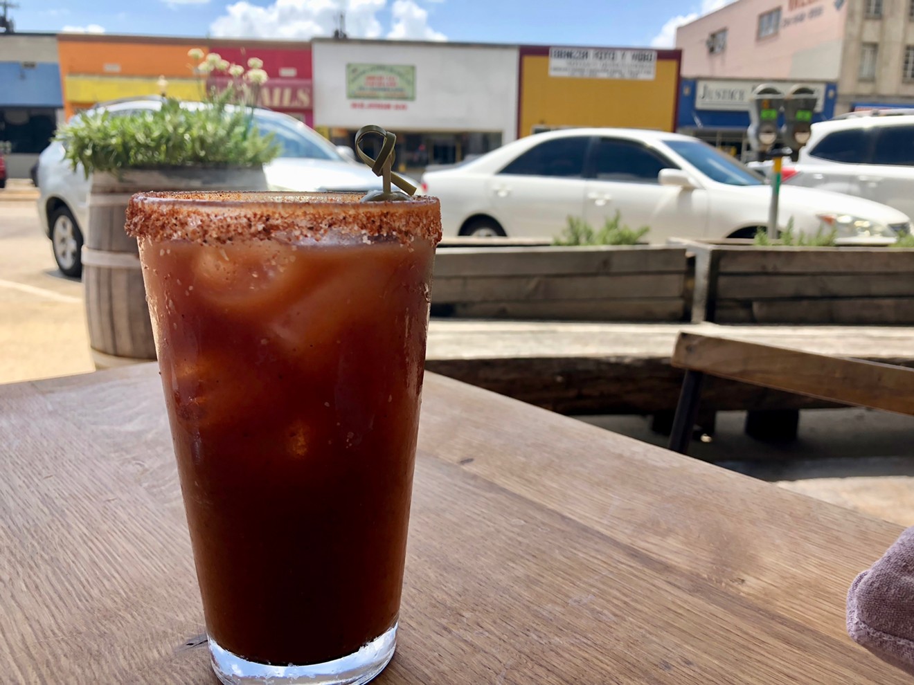 Sip Bloody Marys while watching Jefferson Boulevard go by at Small's new brunch.