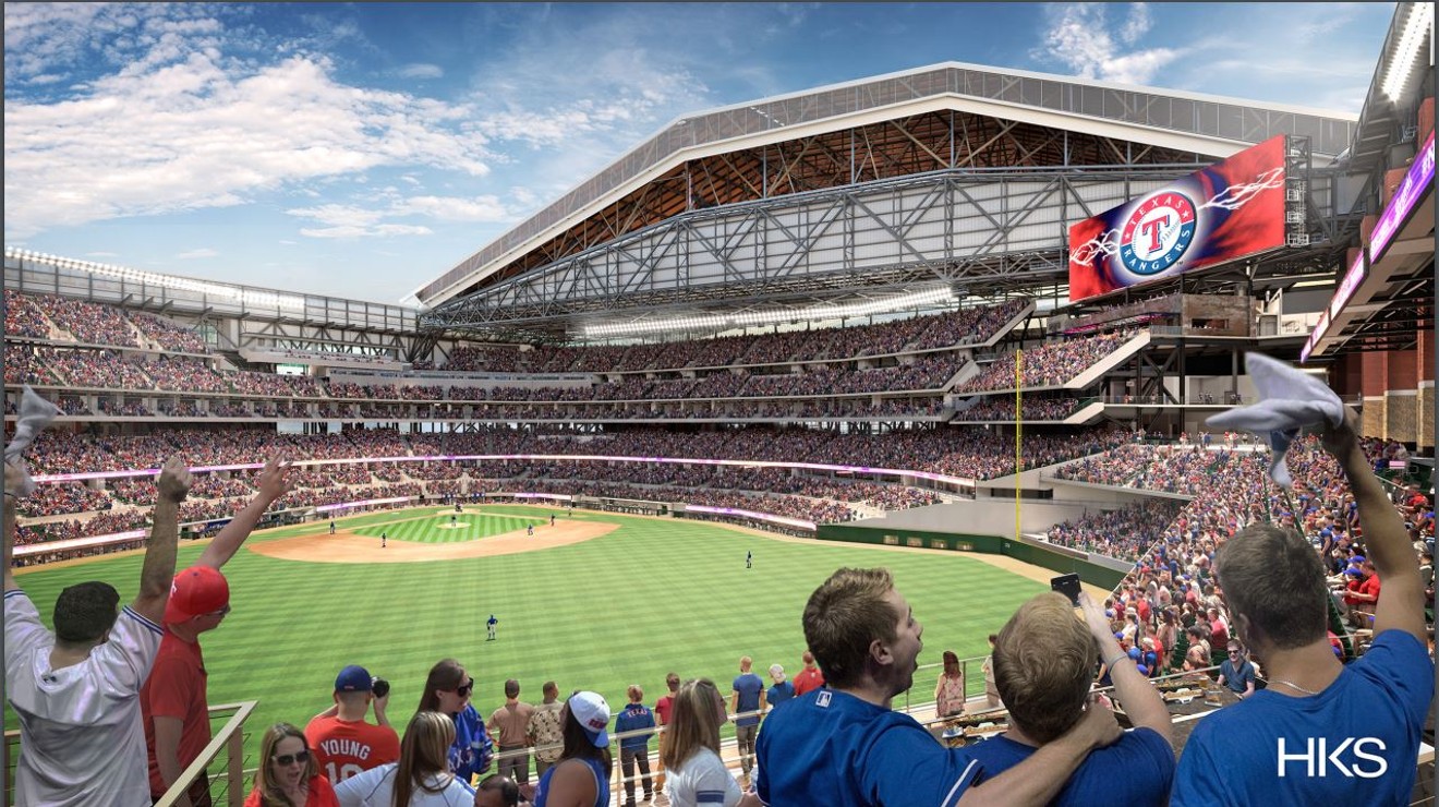 An artist's rendering of Globe Life Field, the Rangers new home. Maybe the team that plays here deserves a new moniker.