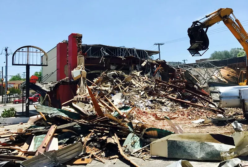 Image: The building that housed El Corazon de Tejas, a beloved Dallas Tex-Mex restaurant, had a long history in local Hispanic food. After El Corazon closed recently, the building was quickly demolished, much to the dismay of neighborhood activists concerned about gentrification.