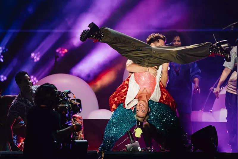 Image: P!nk got acrobatic during her headlining set.