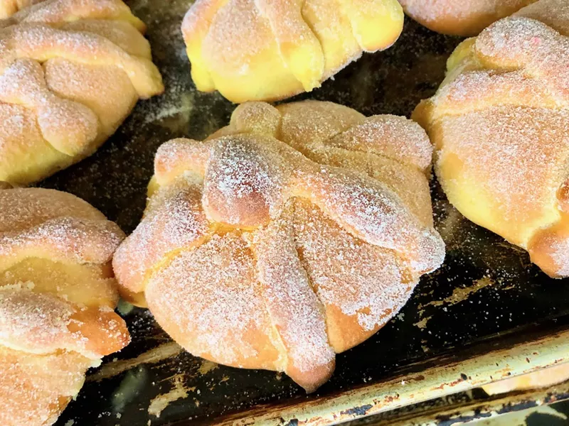 Image: Pan de muerto at Panaderia Vera's