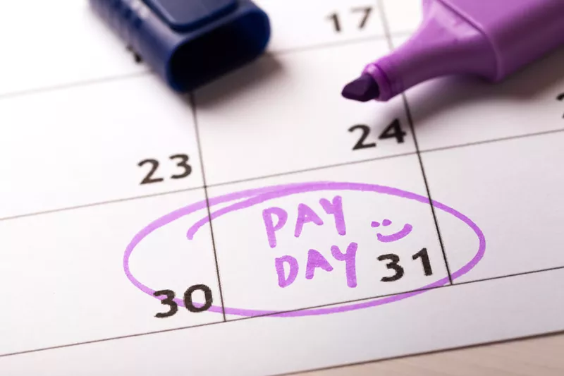 Image: payday calendar