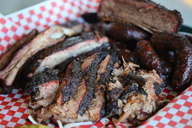 Image: Brisket, ribs and sausage from Pecan Lodge