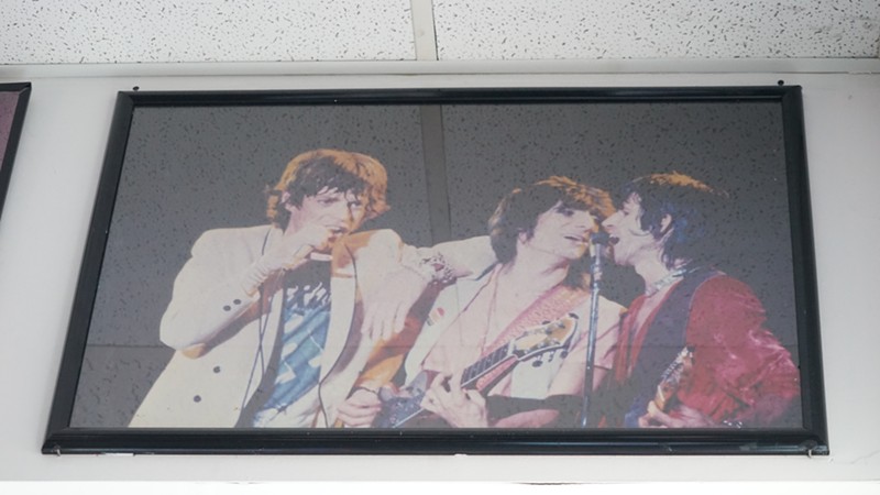 The photo of Mick Jagger, Keith Richards and Ronnie Wood of the Rolling Stones, taken in ’78 at Will Rodgers Auditorium by Ron Ross.