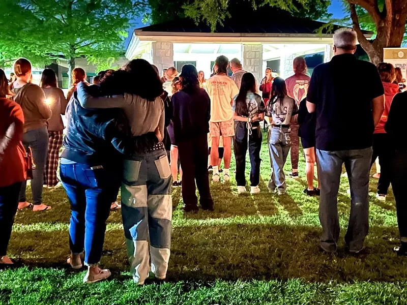 Image: Sienna’s friends and family gathered to remember her on April 16 in Plano.