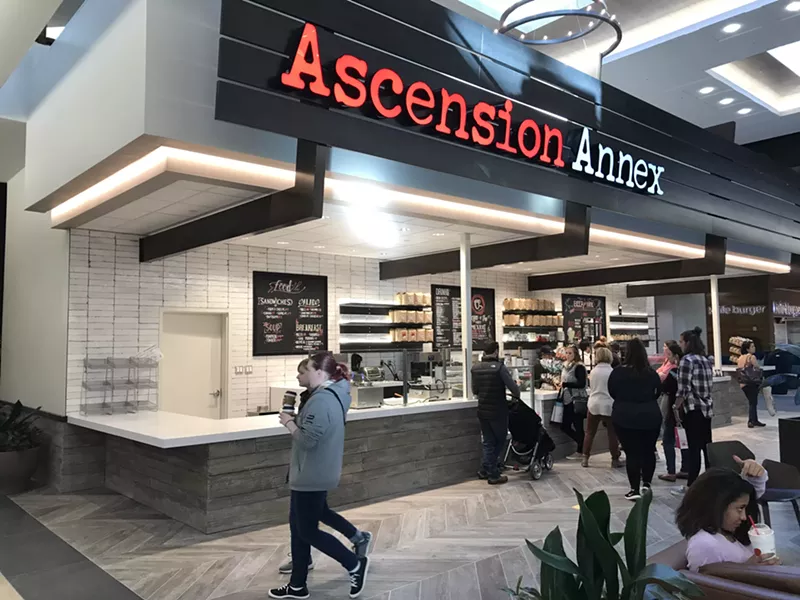 Image: Ascension Annex at the Shops at Willow Bend isn't just a mall coffee shop: it's a wine bar where you can snag a wristband that enables you to drink beer and wine throughout the mall.