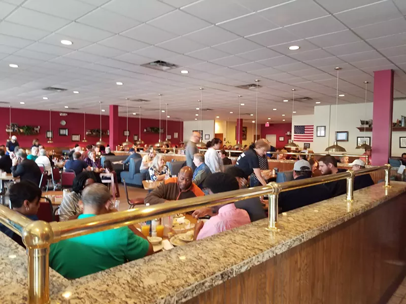 Image: The interior of Poor Richard's Cafe.