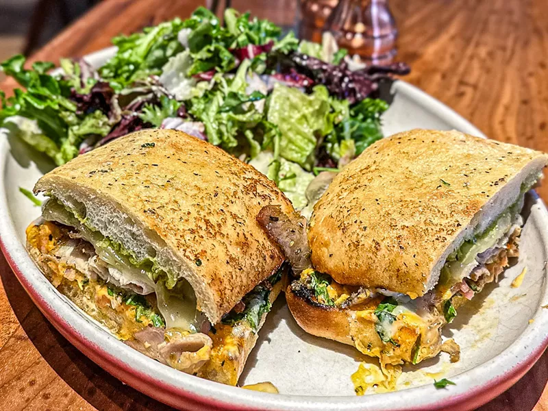 Image: Porchetta is often served in sandwich form, such as North Italia's pulled porchetta sandwich.