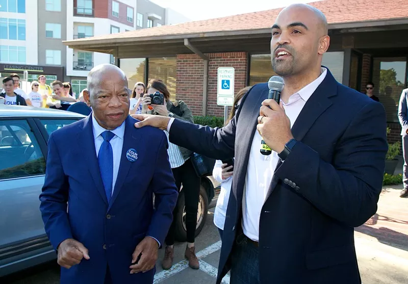 Image: U.S. Rep. Colin Allred (right) is up for reelection in Texas' 32nd Congressional District. He's pictured with the late civil rights leader U.S. Rep. John Lewis.