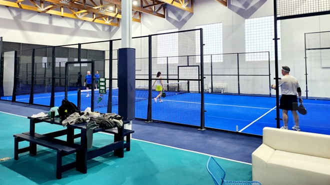 Two players in a game of padel