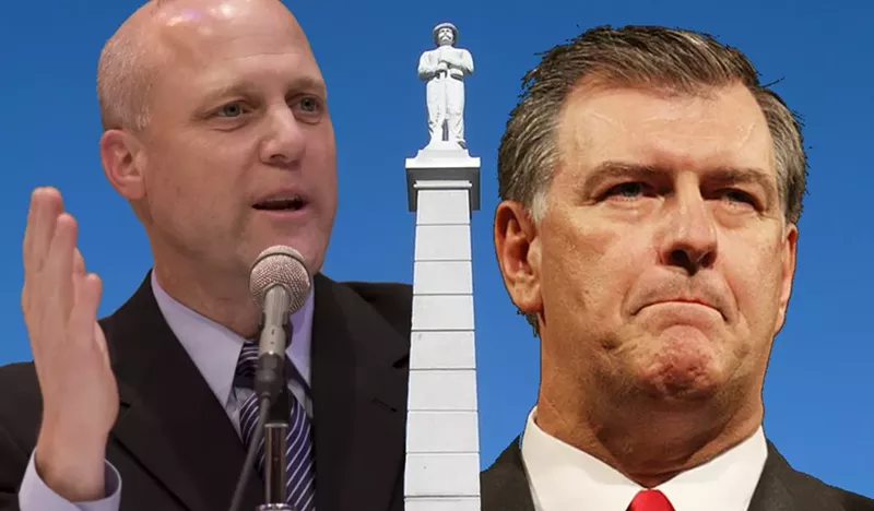 Image: New Orleans Mayor Mitch Landrieu and Dallas Mayor Mike Rawlings take different approaches to dealing with their city's Confederate monuments. Guess whose is better