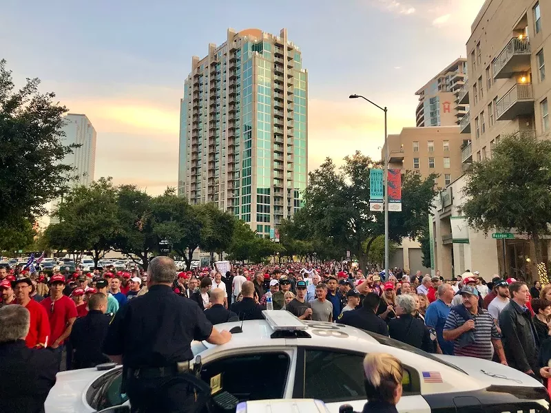 Image: The crowds stretched nearly half a mile.