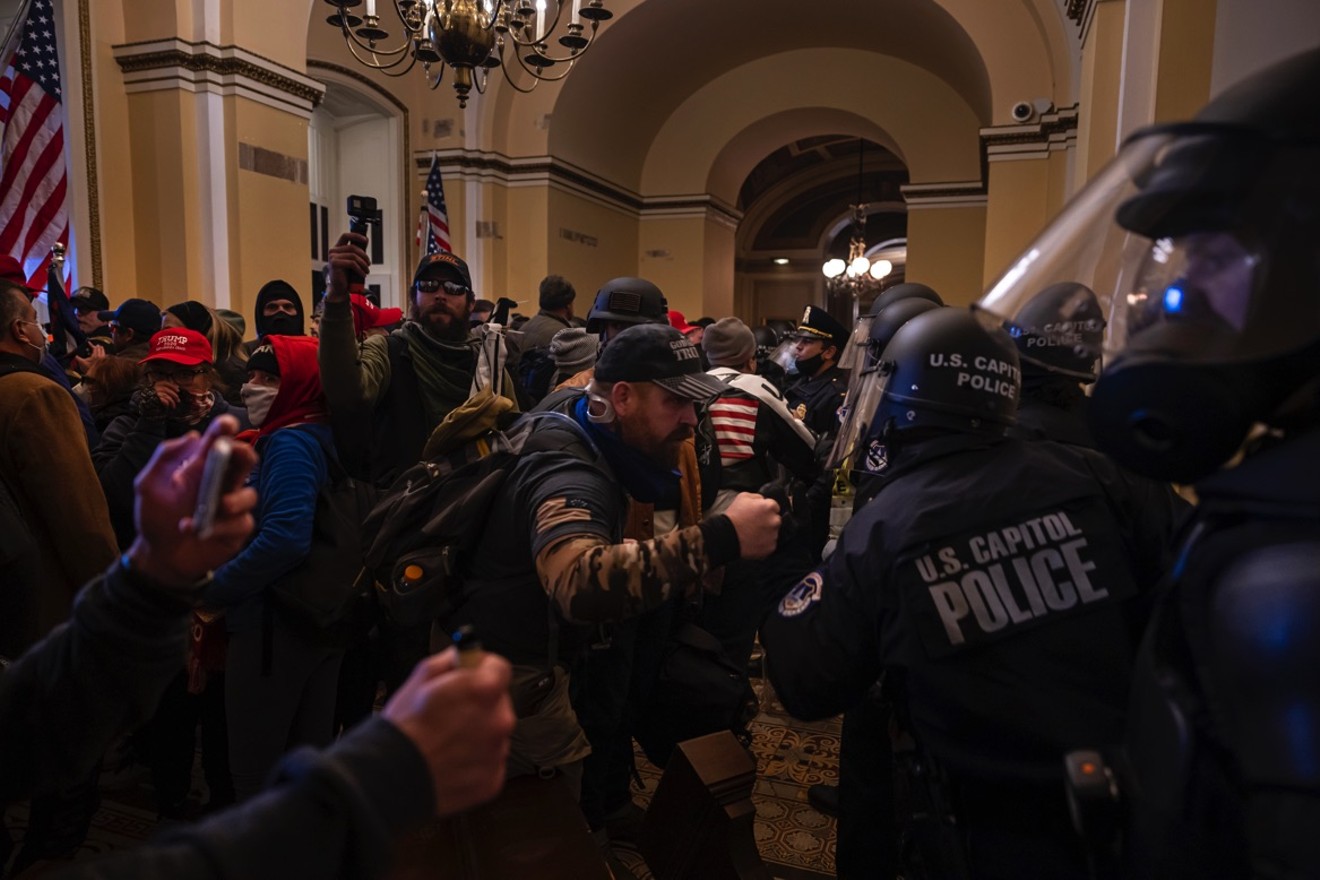 Rioters inside the Capitol on Jan. 6